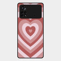 Latte Love Patter Glass Case Cover - Brown For Poco X4 Pro 5G