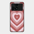 Latte Love Patter Glass Case Cover - Brown For Poco X6 Pro 5G