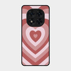Latte Love Patter Glass Case Cover - Brown For Poco X7 5G