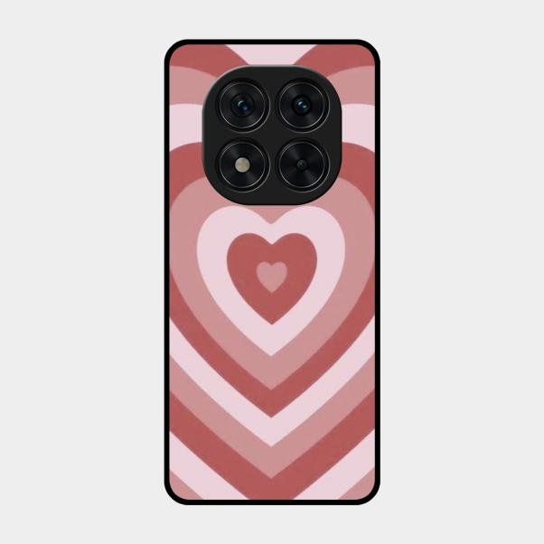 Latte Love Patter Glass Case Cover - Brown For Poco X7 5G