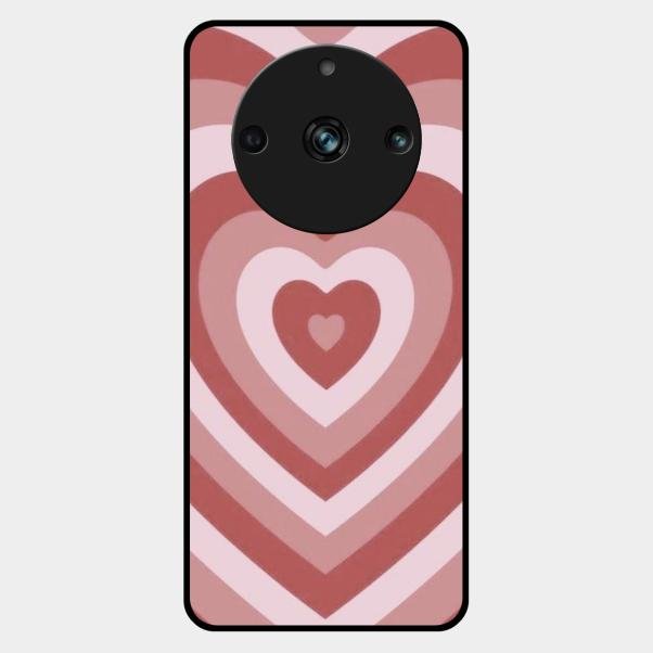 Latte Love Patter Glass Case Cover - Brown For Realme 11 Pro Plus 5G