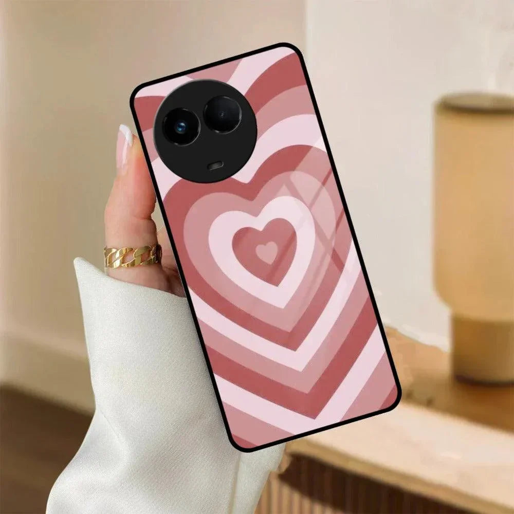 Latte Love Patter Glass Case Cover - Brown For Realme/Narzo - ShopOnCliQ