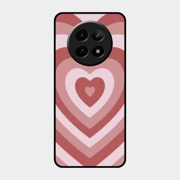 Latte Love Patter Glass Case Cover - Brown For Realme 12X 5G