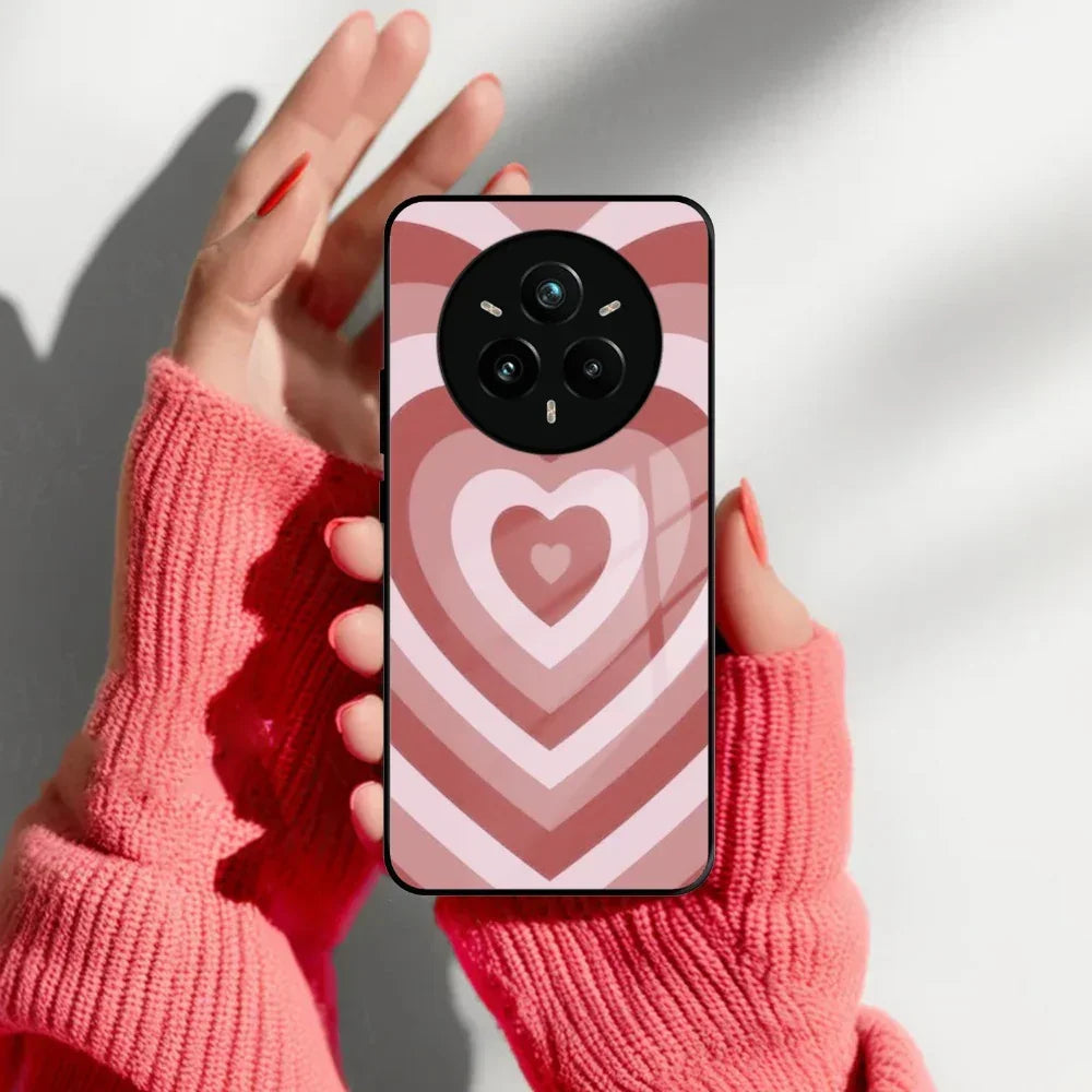 Latte Love Patter Glass Case Cover - Brown For Realme/Narzo - ShopOnCliQ