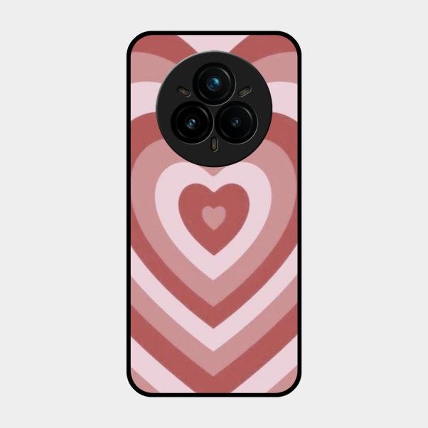 Latte Love Patter Glass Case Cover - Brown For Realme 14 Pro 5G