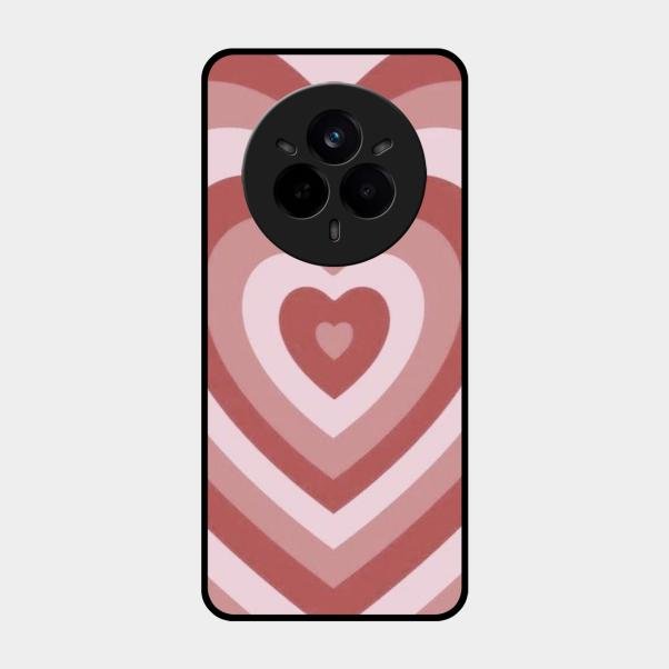 Latte Love Patter Glass Case Cover - Brown For Realme 14 Pro Plus 5G