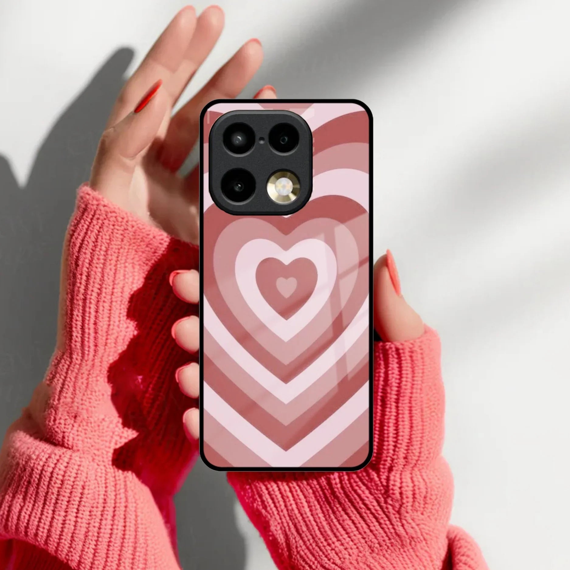 Latte Love Patter Glass Case Cover - Brown For Realme 16 Pro Plus 5G