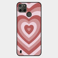 Latte Love Patter Glass Case Cover - Brown For Realme C25Y