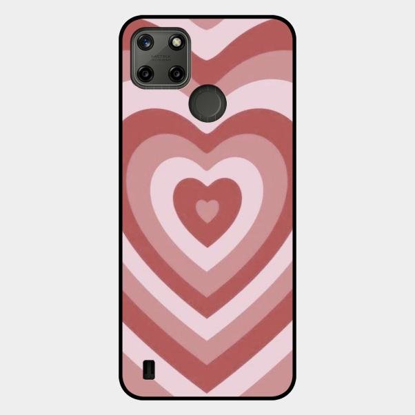 Latte Love Patter Glass Case Cover - Brown For Realme C25Y