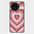 Latte Love Patter Glass Case Cover - Brown For Realme C67 5G