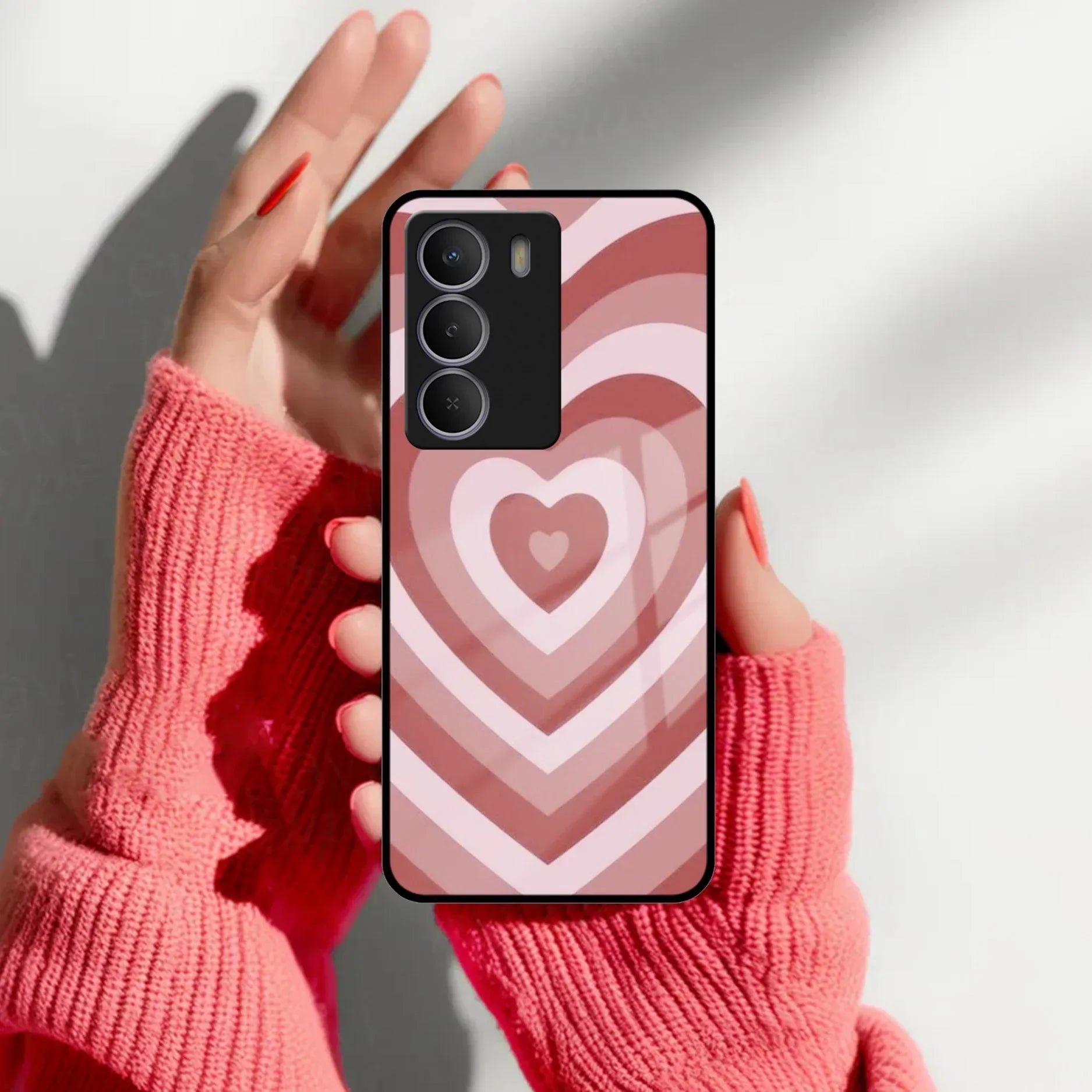 Latte Love Patter Glass Case Cover - Brown For Realme/Narzo - ShopOnCliQ