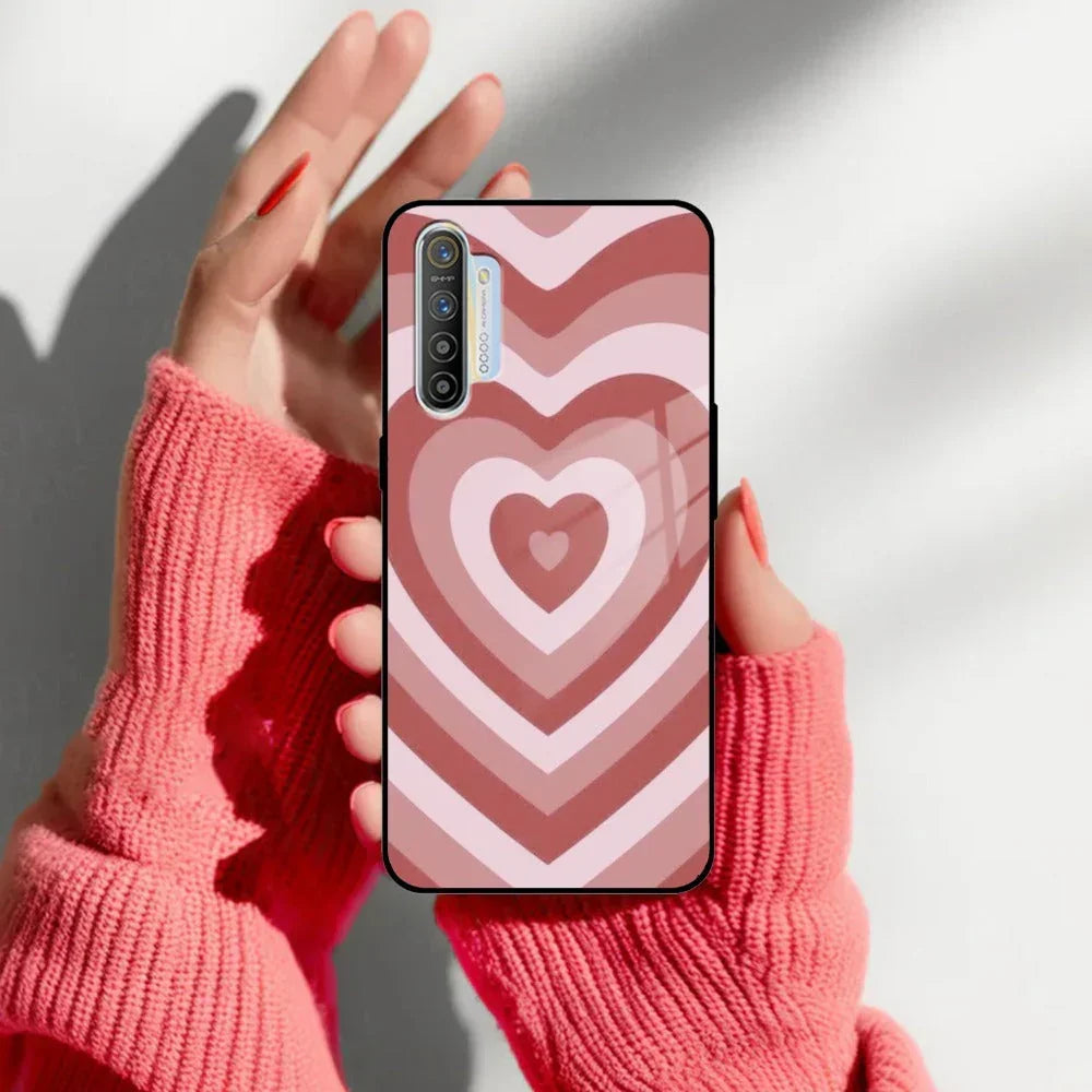 Latte Love Patter Glass Case Cover - Brown For Realme/Narzo - ShopOnCliQ