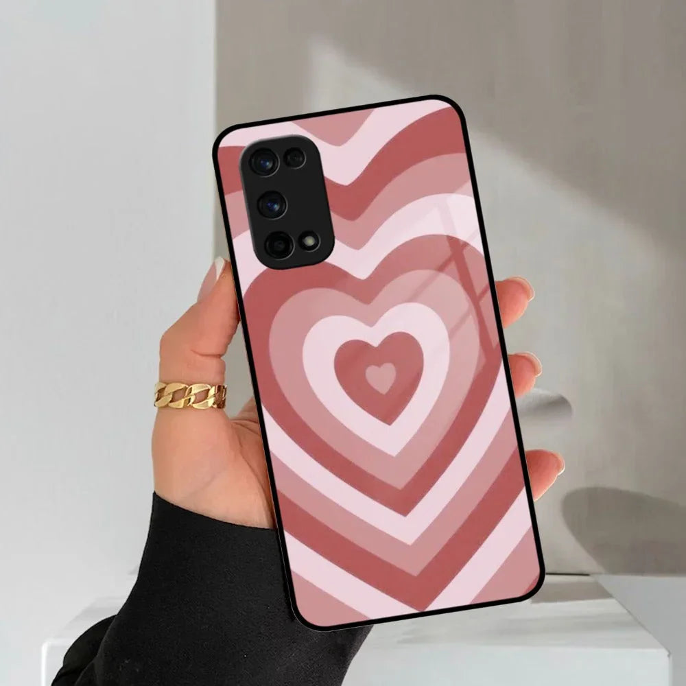 Latte Love Patter Glass Case Cover - Brown For Realme/Narzo - ShopOnCliQ