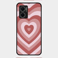 Latte Love Patter Glass Case Cover - Brown For Redmi 11 Prime 5G