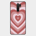 Latte Love Patter Glass Case Cover - Brown For Redmi 9 Prime