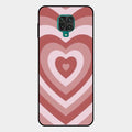 Latte Love Patter Glass Case Cover - Brown For Redmi Note 10 Lite