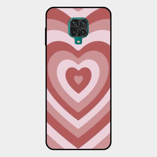 Latte Love Patter Glass Case Cover - Brown For Redmi Note 10 Lite