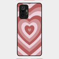 Latte Love Patter Glass Case Cover - Brown For Redmi Note 10 Pro