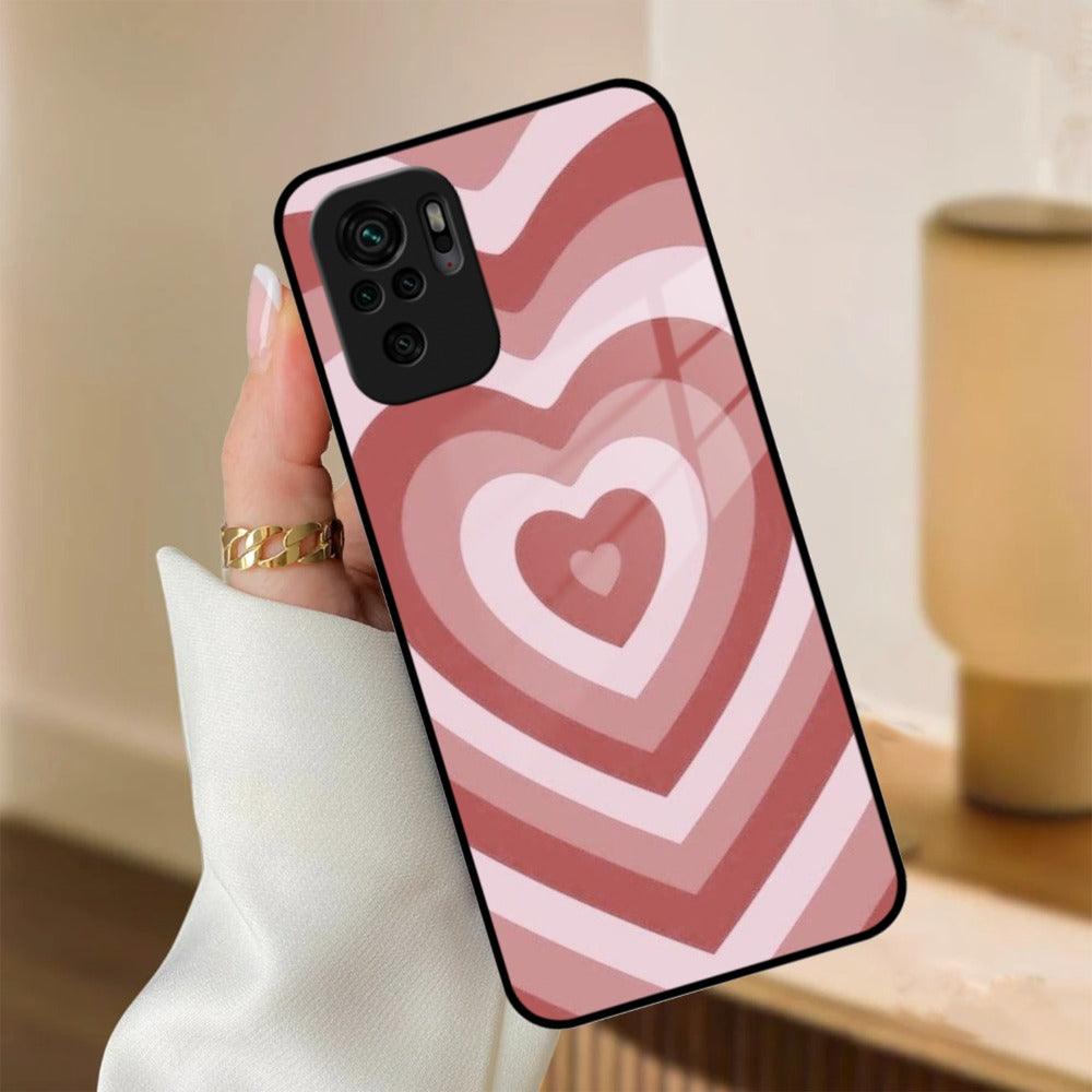 Latte Love Patter Glass Case Cover - Brown Redmi/Xiaomi