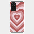 Latte Love Patter Glass Case Cover - Brown For Redmi Note 11