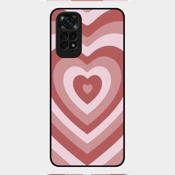 Latte Love Patter Glass Case Cover - Brown For Redmi Note 11