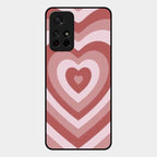 Latte Love Patter Glass Case Cover - Brown For Redmi Note 11T 5G