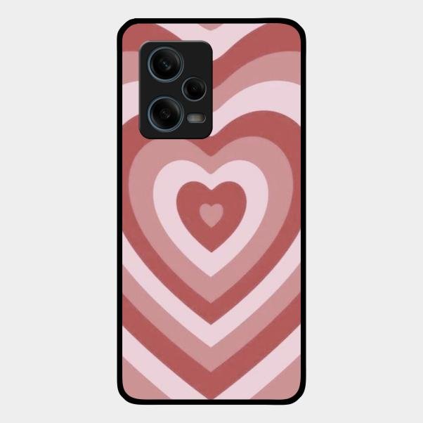 Latte Love Patter Glass Case Cover - Brown For Redmi Note 12 Pro Plus 5G