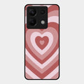 Latte Love Patter Glass Case Cover - Brown For Redmi Note 13 Pro 5G