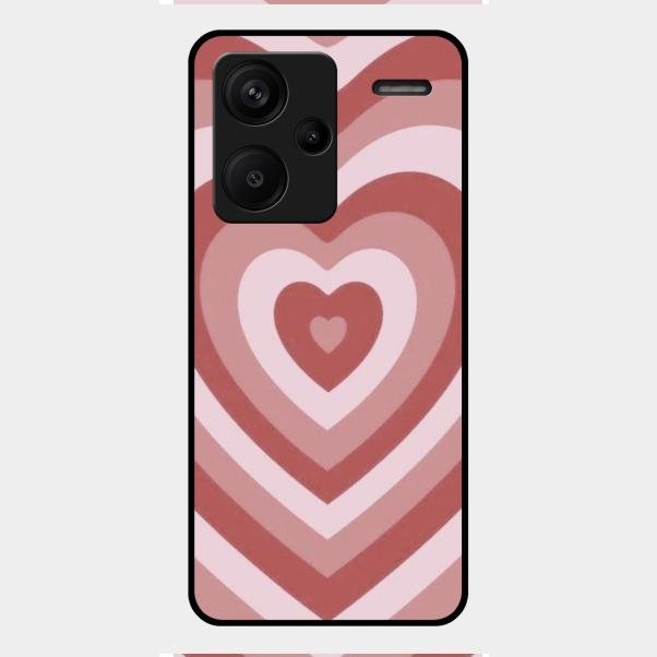 Latte Love Patter Glass Case Cover - Brown For Redmi Note 13 Pro Plus 5G