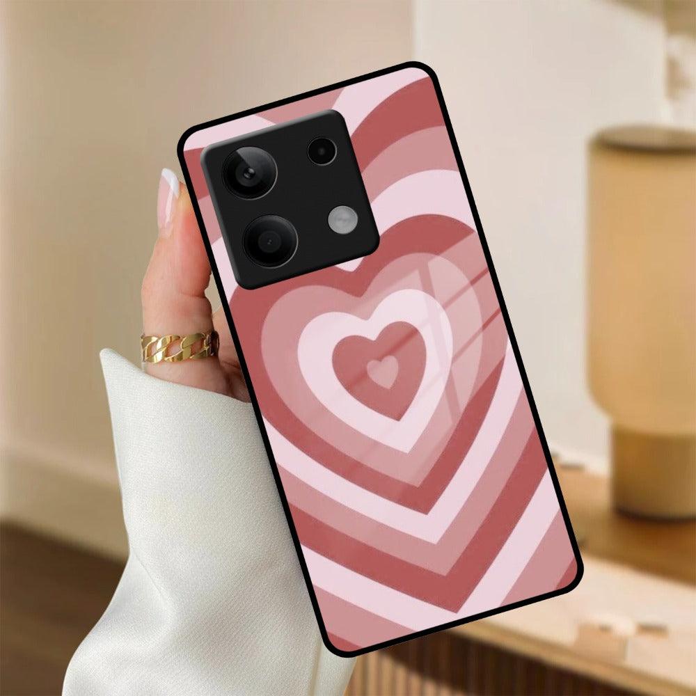 Latte Love Patter Glass Case Cover - Brown Redmi/Xiaomi