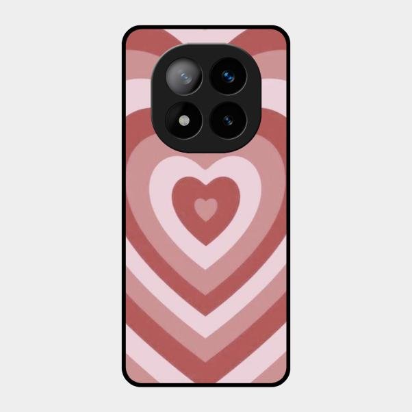 Latte Love Patter Glass Case Cover - Brown For Redmi Note 14 Pro Plus 5G