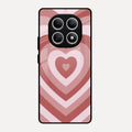 Latte Love Patter Glass Case Cover - Brown For Redmi Note 15 5G