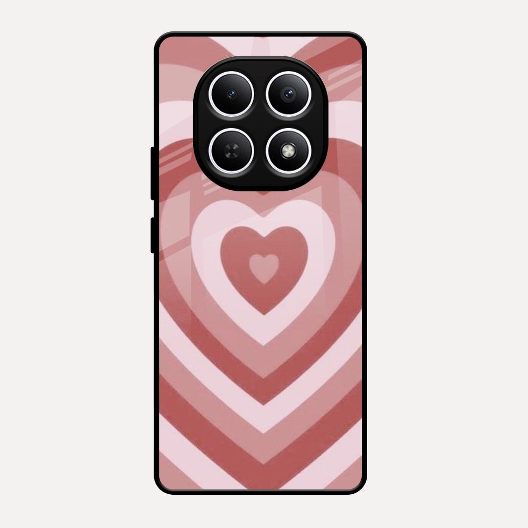 Latte Love Patter Glass Case Cover - Brown For Redmi Note 15 5G