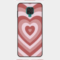 Latte Love Patter Glass Case Cover - Brown For Redmi Note 9 Pro Max