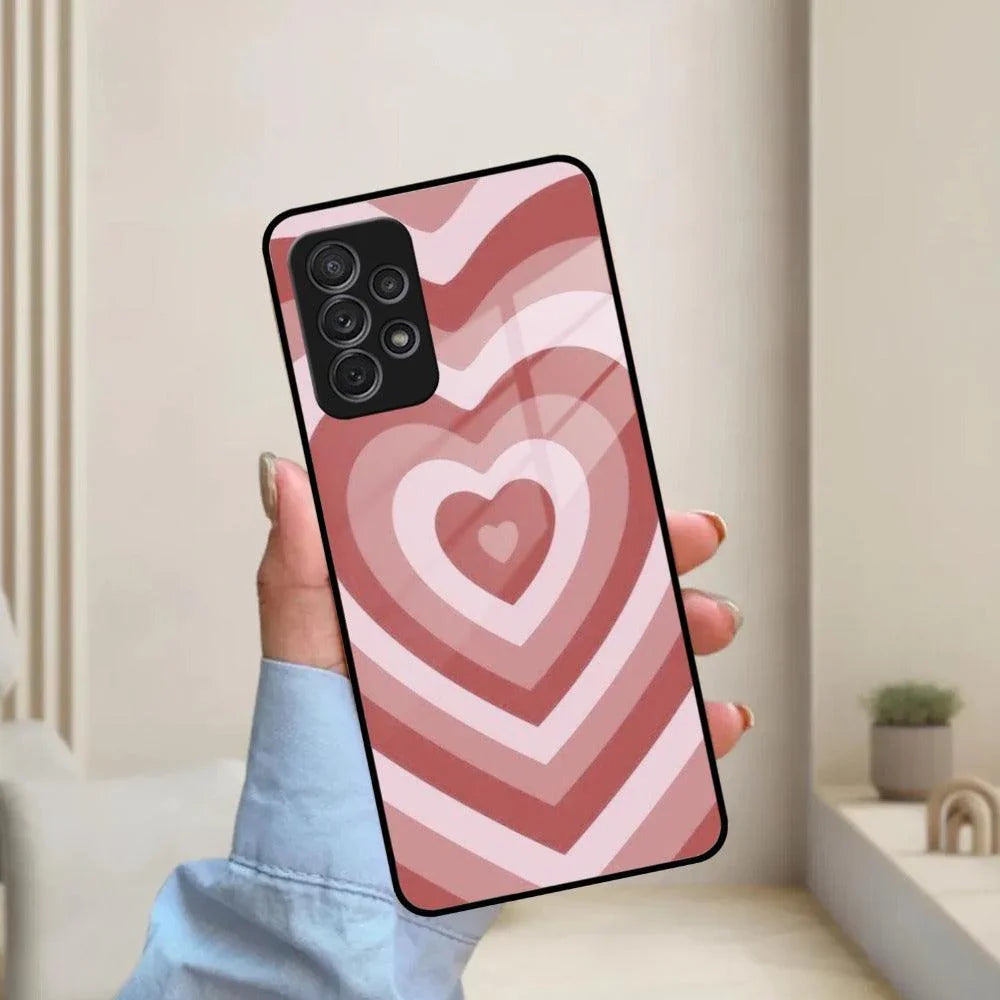 Latte Love Patter Glass Case Cover - Brown For Samsung - ShopOnCliQ