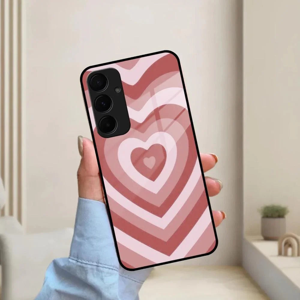 Latte Love Patter Glass Case Cover - Brown For Samsung - ShopOnCliQ