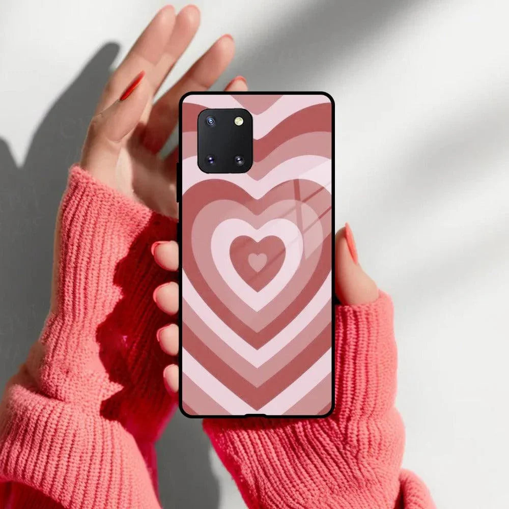 Latte Love Patter Glass Case Cover - Brown For Samsung - ShopOnCliQ