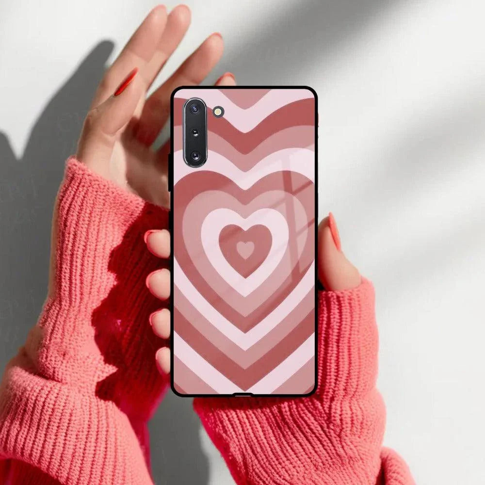 Latte Love Patter Glass Case Cover - Brown For Samsung - ShopOnCliQ