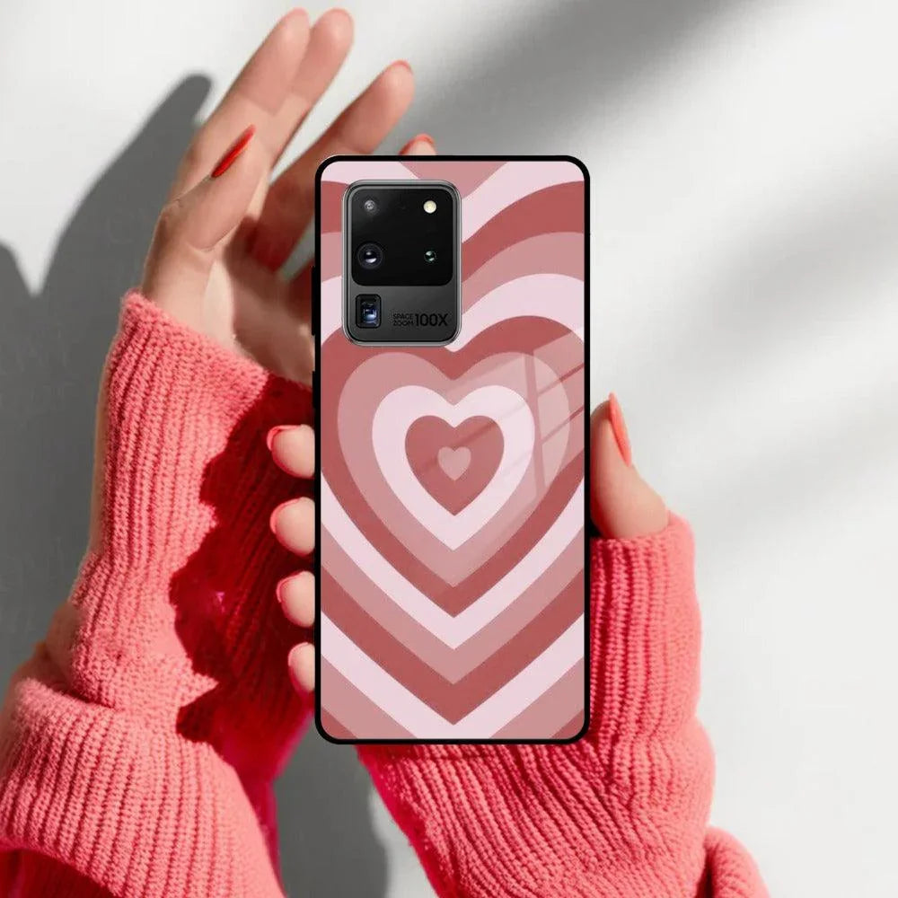 Latte Love Patter Glass Case Cover - Brown For Samsung - ShopOnCliQ