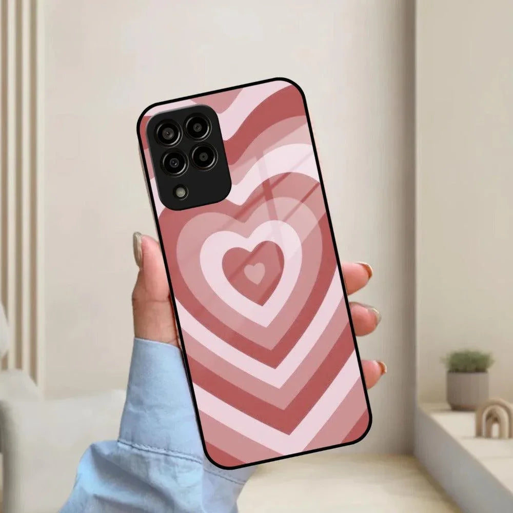 Latte Love Patter Glass Case Cover - Brown For Samsung - ShopOnCliQ
