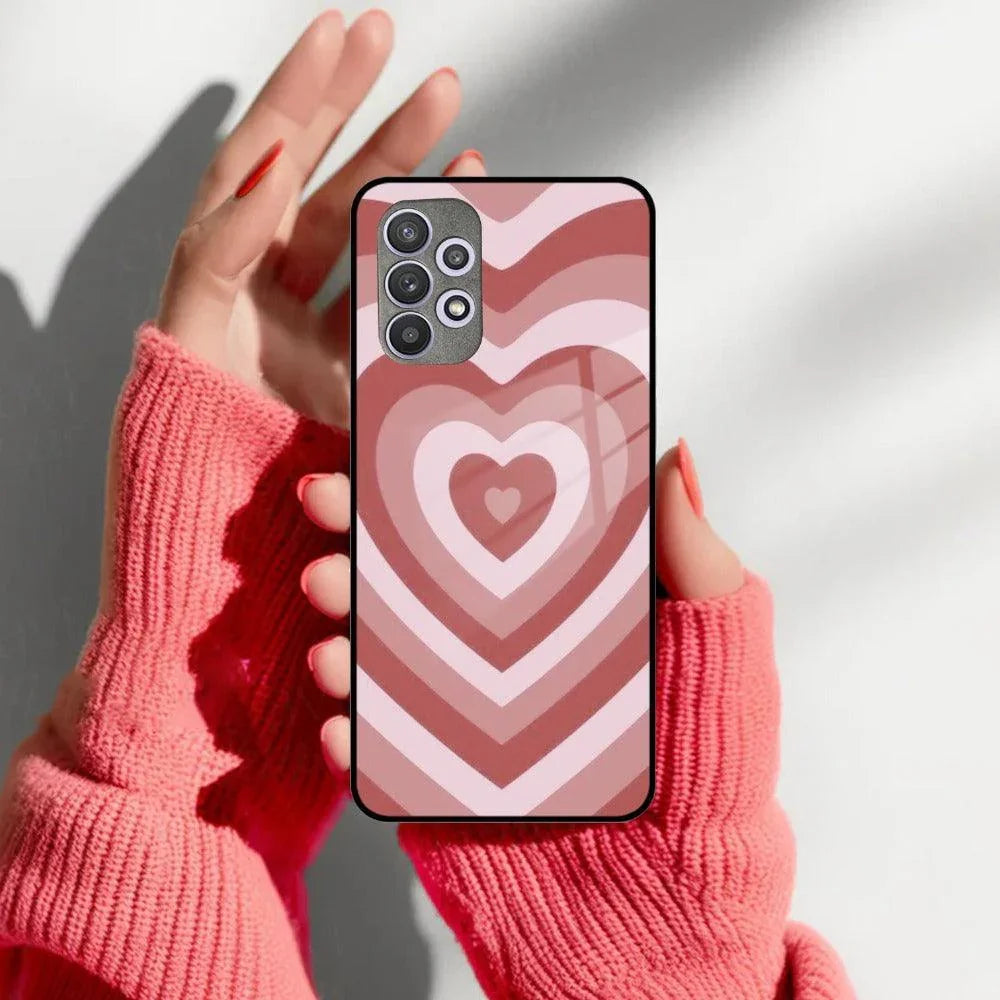 Latte Love Patter Glass Case Cover - Brown For Samsung - ShopOnCliQ