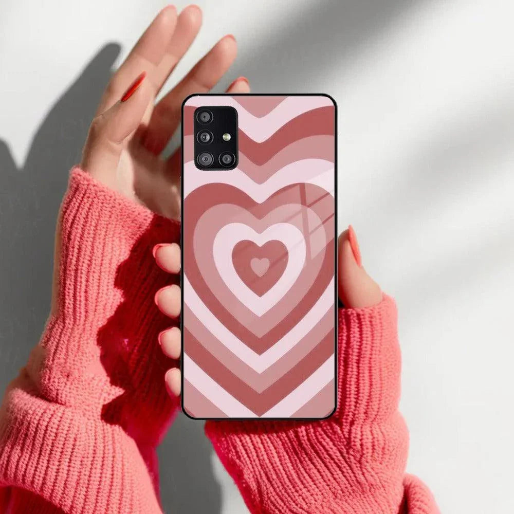Latte Love Patter Glass Case Cover - Brown For Samsung - ShopOnCliQ