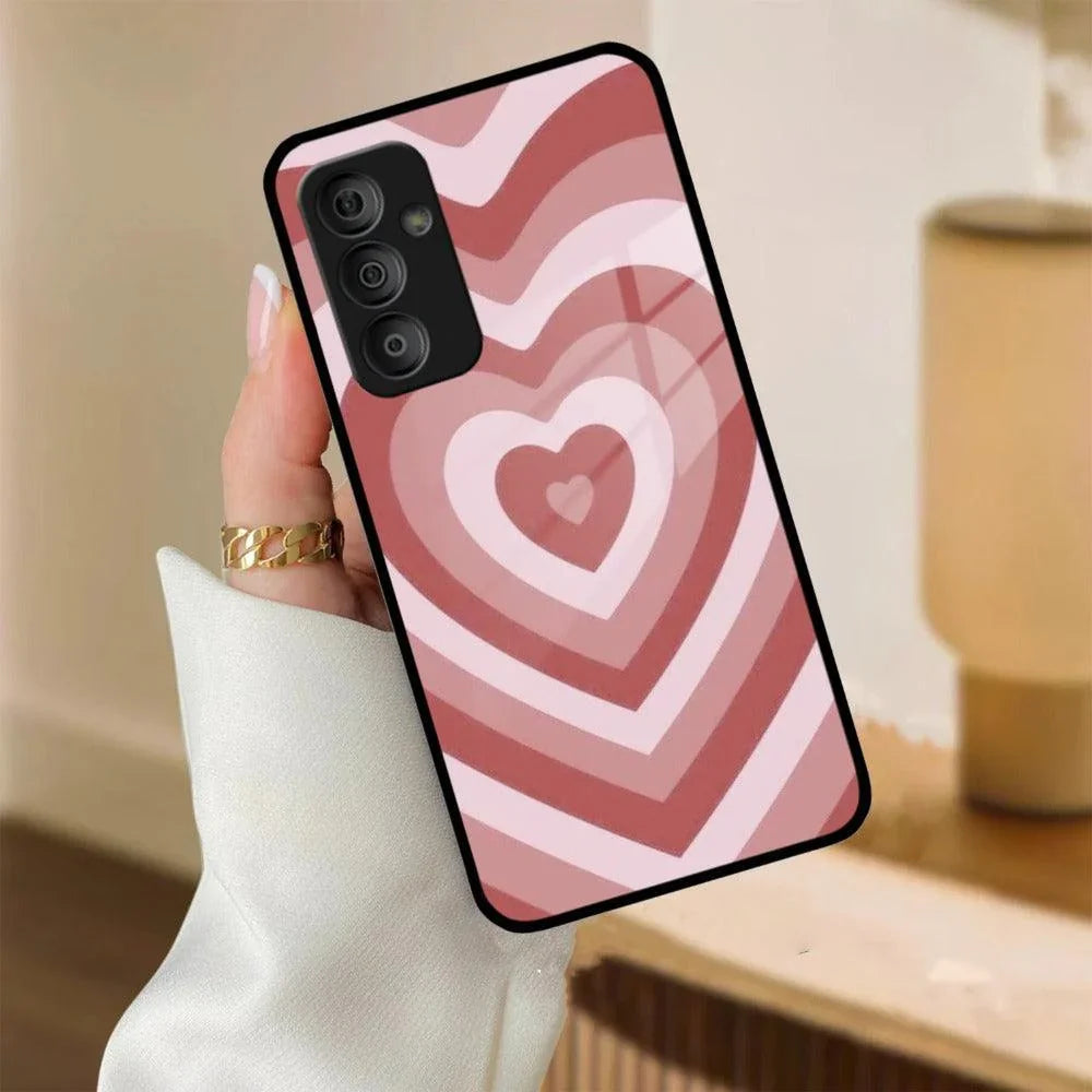 Latte Love Patter Glass Case Cover - Brown For Samsung - ShopOnCliQ