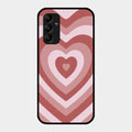 Latte Love Patter Glass Case Cover - Brown For Samsung Galaxy A14 5G