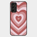 Latte Love Patter Glass Case Cover - Brown For Samsung Galaxy A34 5G