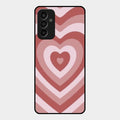 Latte Love Patter Glass Case Cover - Brown For Samsung Galaxy F13