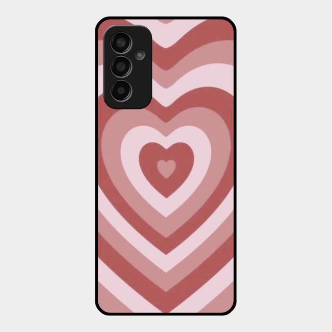 Latte Love Patter Glass Case Cover - Brown For Samsung Galaxy F13