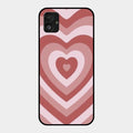 Latte Love Patter Glass Case Cover - Brown For Samsung Galaxy F14 5G