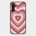 Latte Love Patter Glass Case Cover - Brown For Samsung Galaxy F34 5G