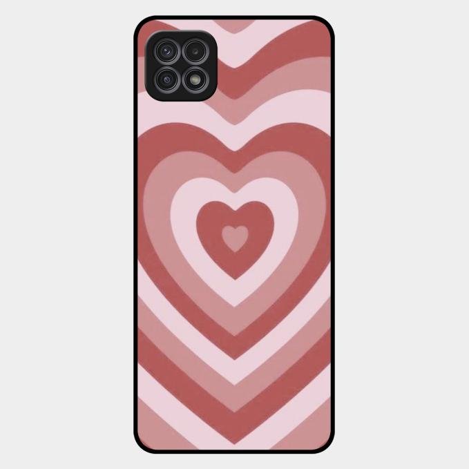 Latte Love Patter Glass Case Cover - Brown For Samsung Galaxy F42 5G